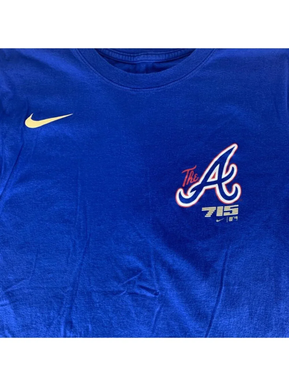Atlanta Braves MLB Blue Nike City Connect Short Sleeve Crewneck Shirt Mens Large